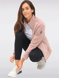 Cozy Soft High-Collar Fleece-Lined Jacket with Zip-Front Closure by Free Country