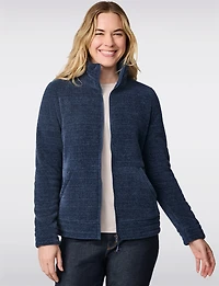 Cozy Soft High-Collar Fleece-Lined Jacket with Zip-Front Closure by Free Country