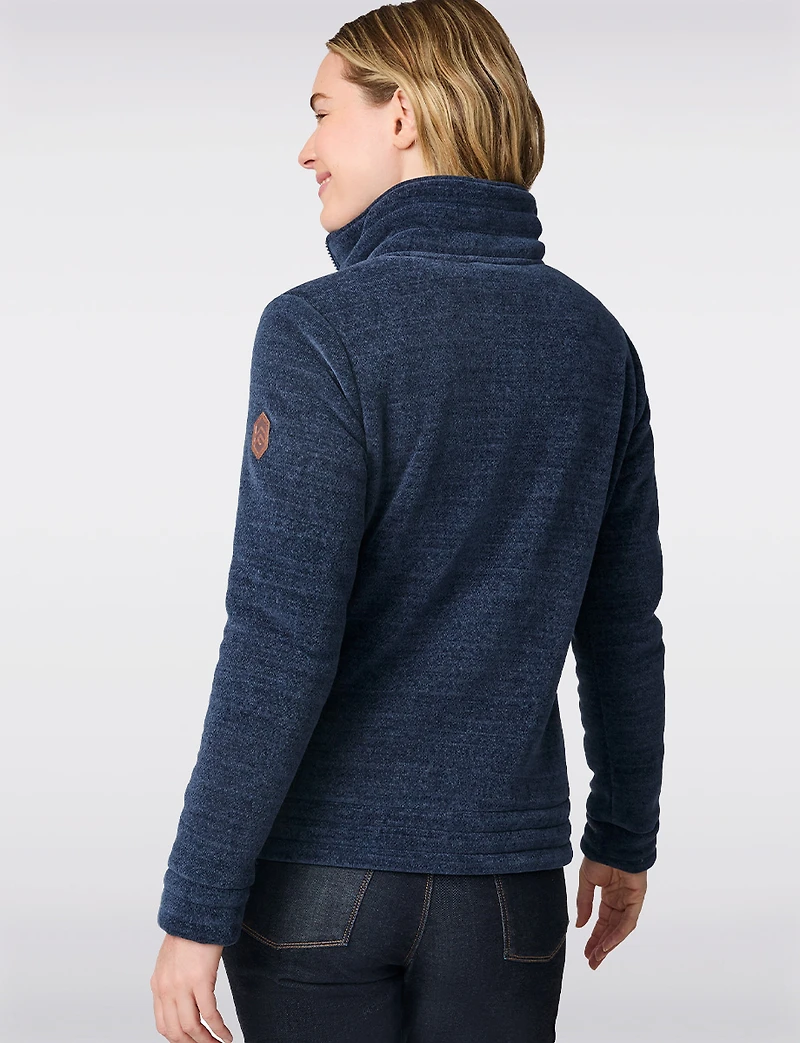 Cozy Soft High-Collar Fleece-Lined Jacket with Zip-Front Closure by Free Country