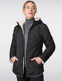 Reversible Quilted Sherpa Jacket by Free Country