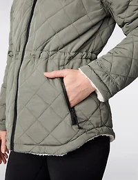 Reversible Quilted Sherpa Jacket by Free Country