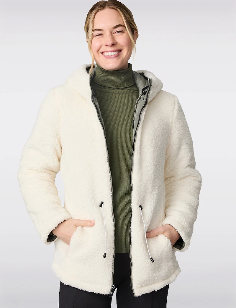 Reversible Quilted Sherpa Jacket by Free Country