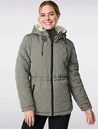 Reversible Quilted Sherpa Jacket by Free Country