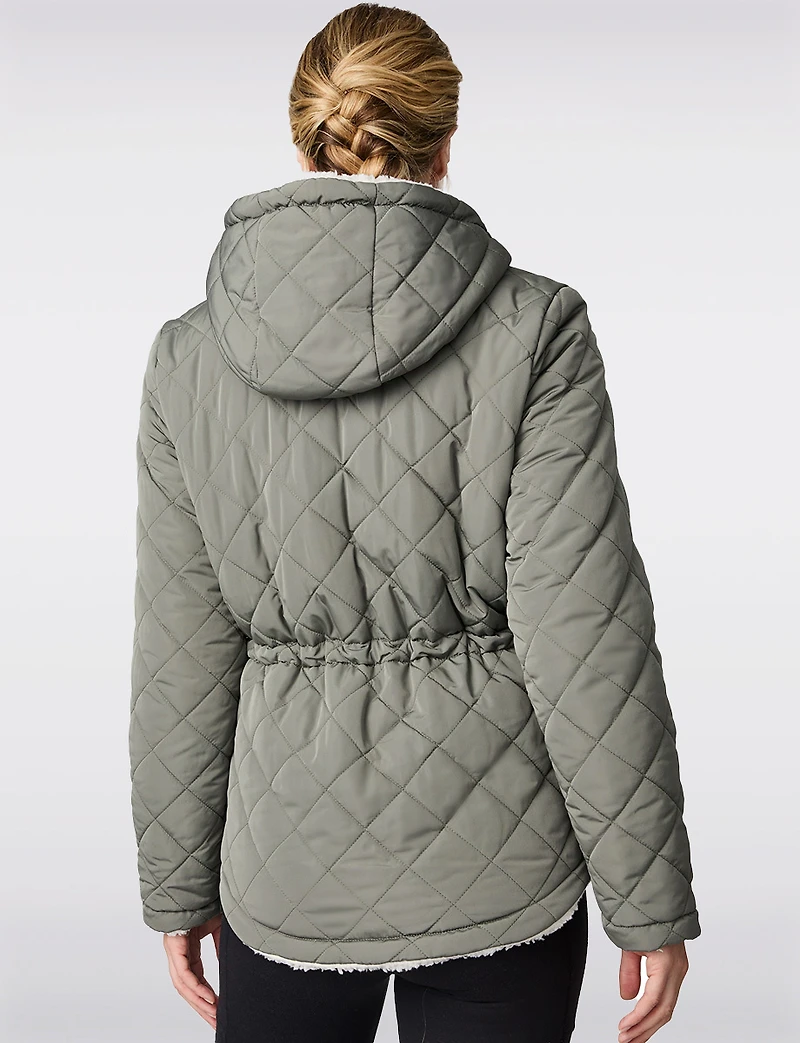 Reversible Quilted Sherpa Jacket by Free Country