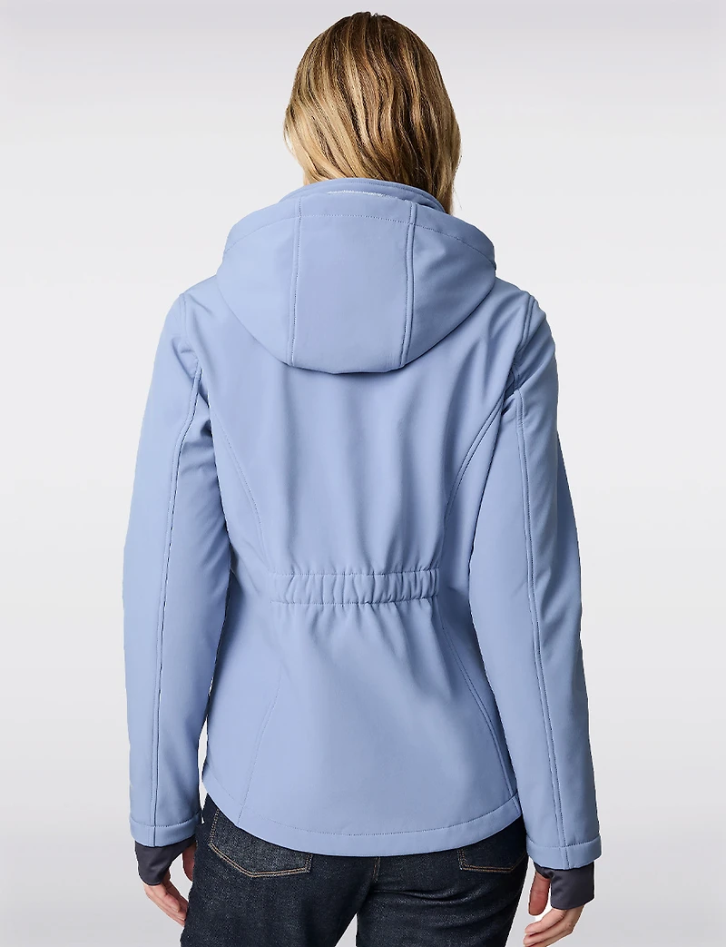 Fitted Faux Fur Lined Hooded Water-Resistant Softshell Jacket by Free Country
