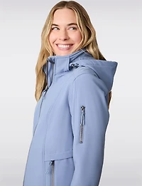 Fitted Faux Fur Lined Hooded Water-Resistant Softshell Jacket by Free Country