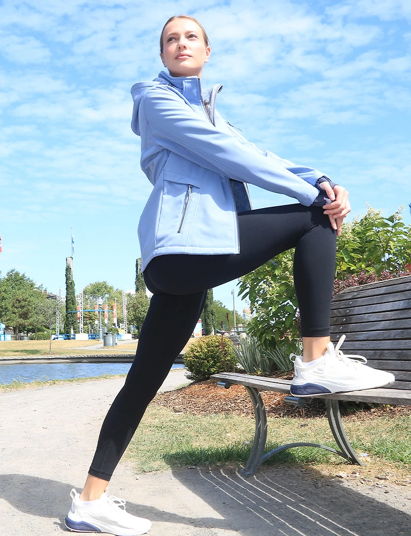 Fitted Faux Fur Lined Hooded Water-Resistant Softshell Jacket by Free Country