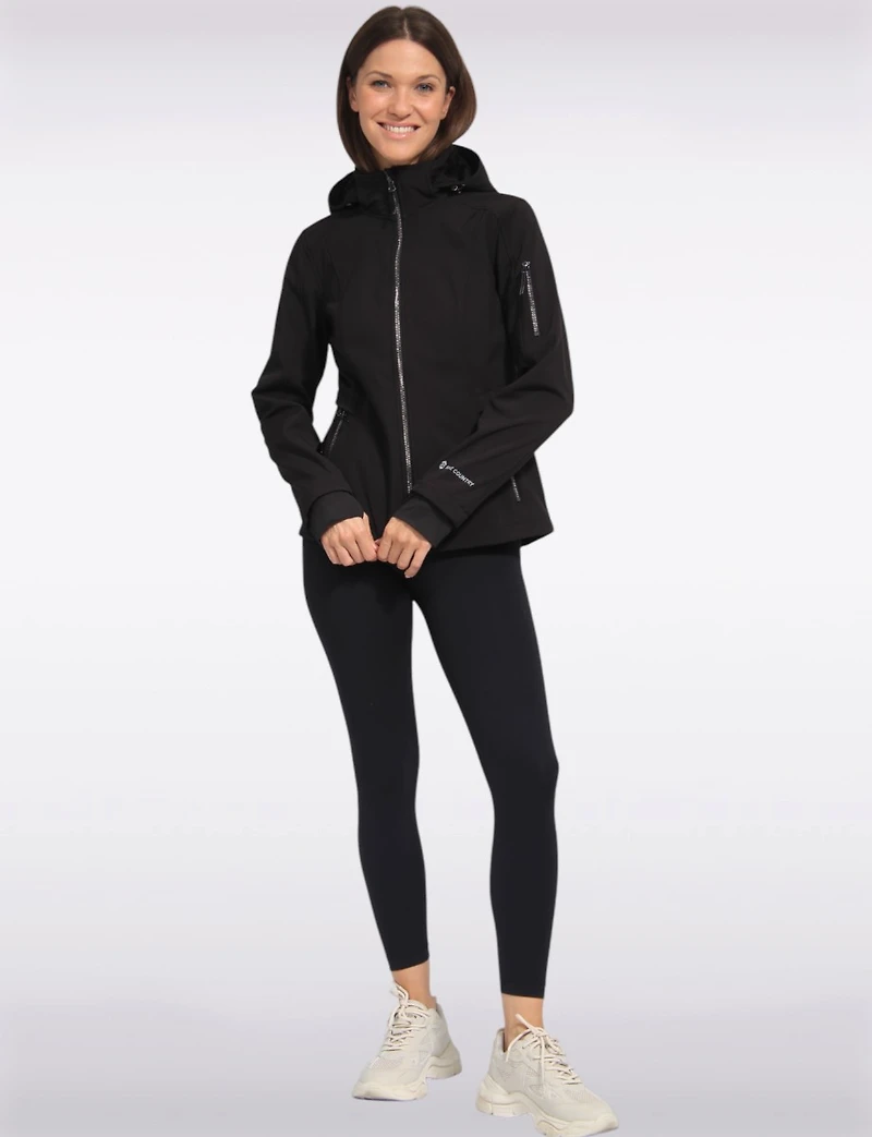 Versatile Sporty Softshell Fitted Jacket with Detachable Hood by Free Country