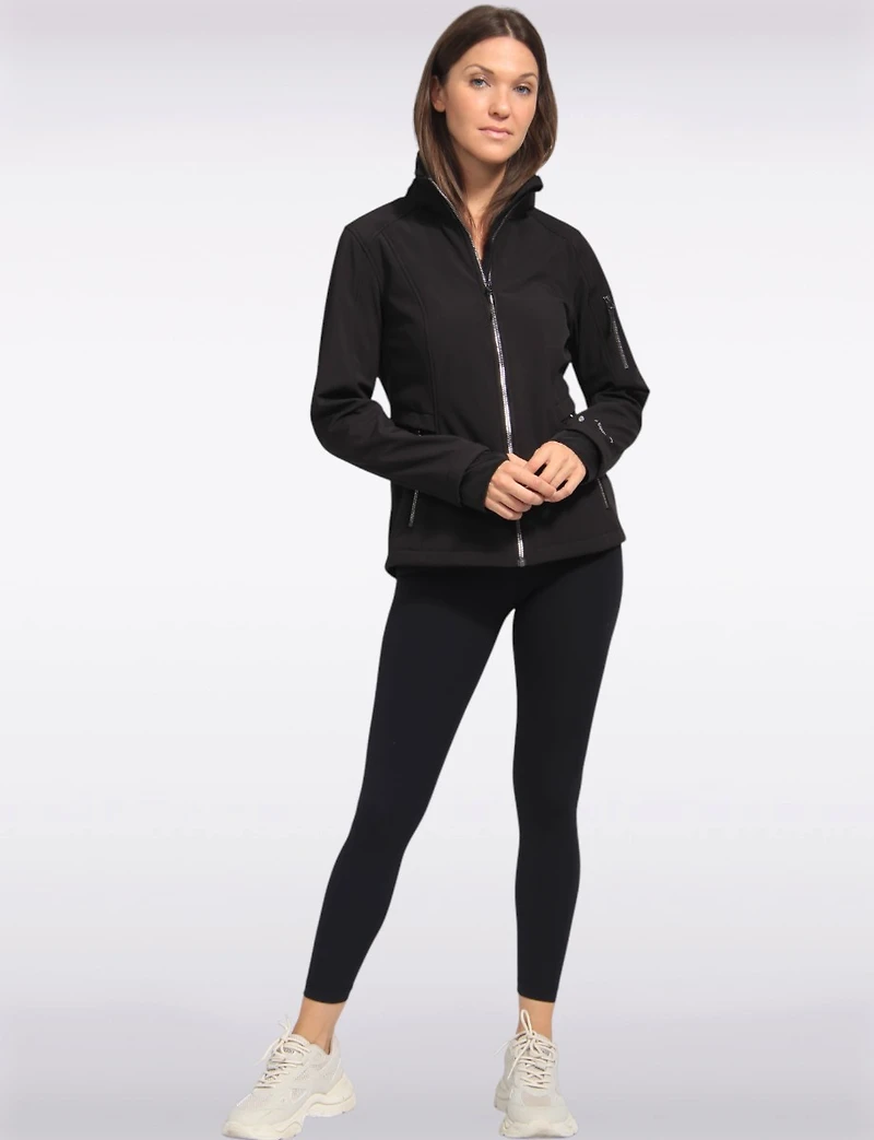 Versatile Sporty Softshell Fitted Jacket with Detachable Hood by Free Country
