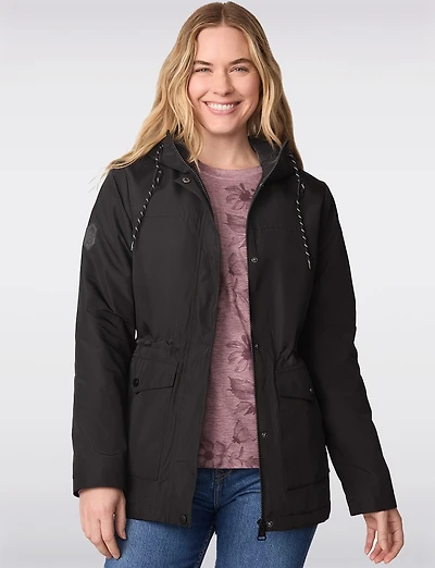 Cozy Hooded Anorak with Butter Pile® Lining & Cinched Waist by Free Country