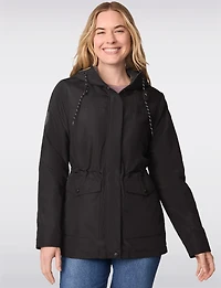 Cozy Hooded Anorak with Butter Pile® Lining & Cinched Waist by Free Country
