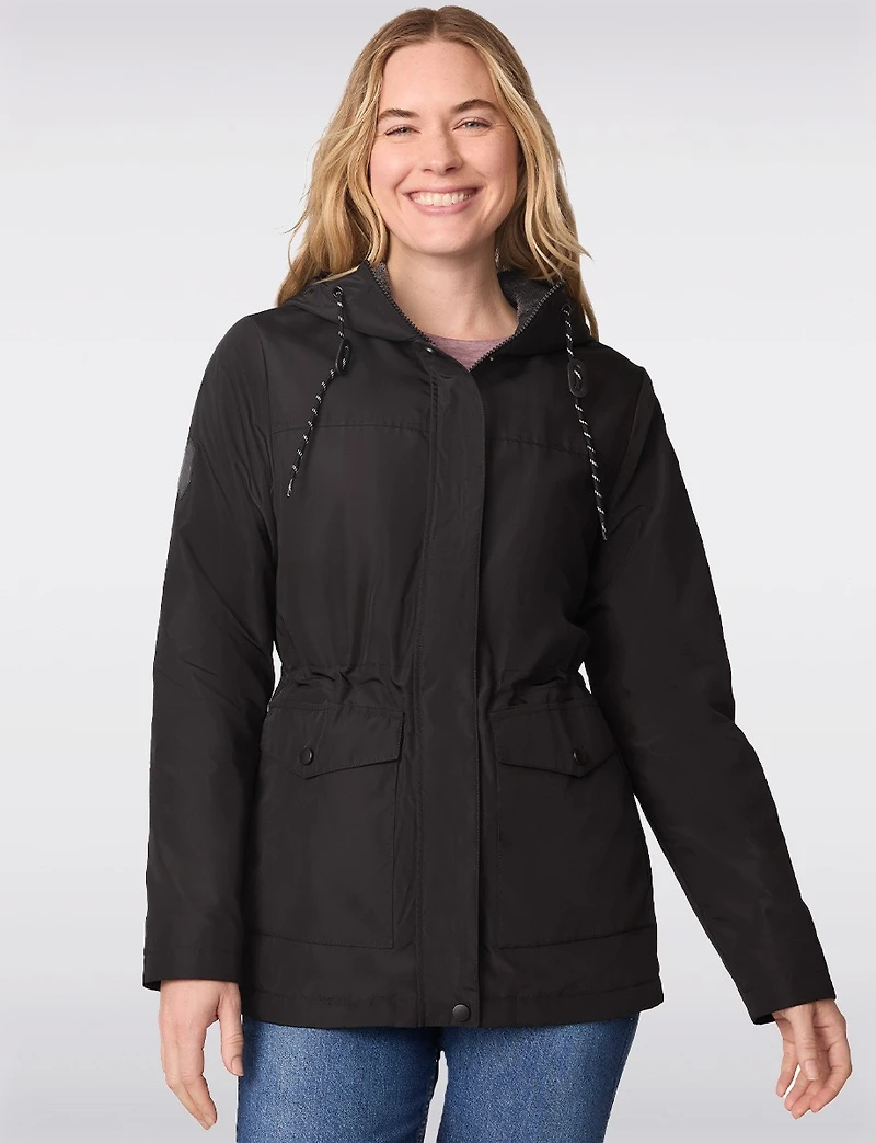 Cozy Hooded Anorak with Butter Pile® Lining & Cinched Waist by Free Country