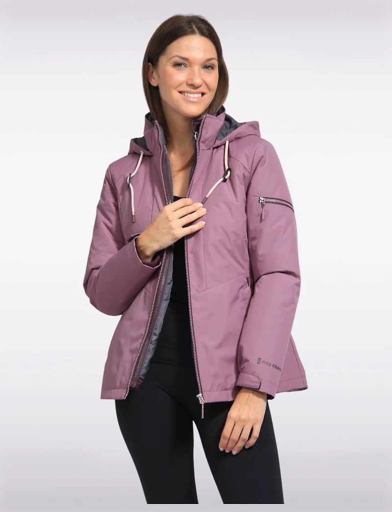 Versatile 3-in-1 Multi-layer Recycled Hooded Jacket by Free Country