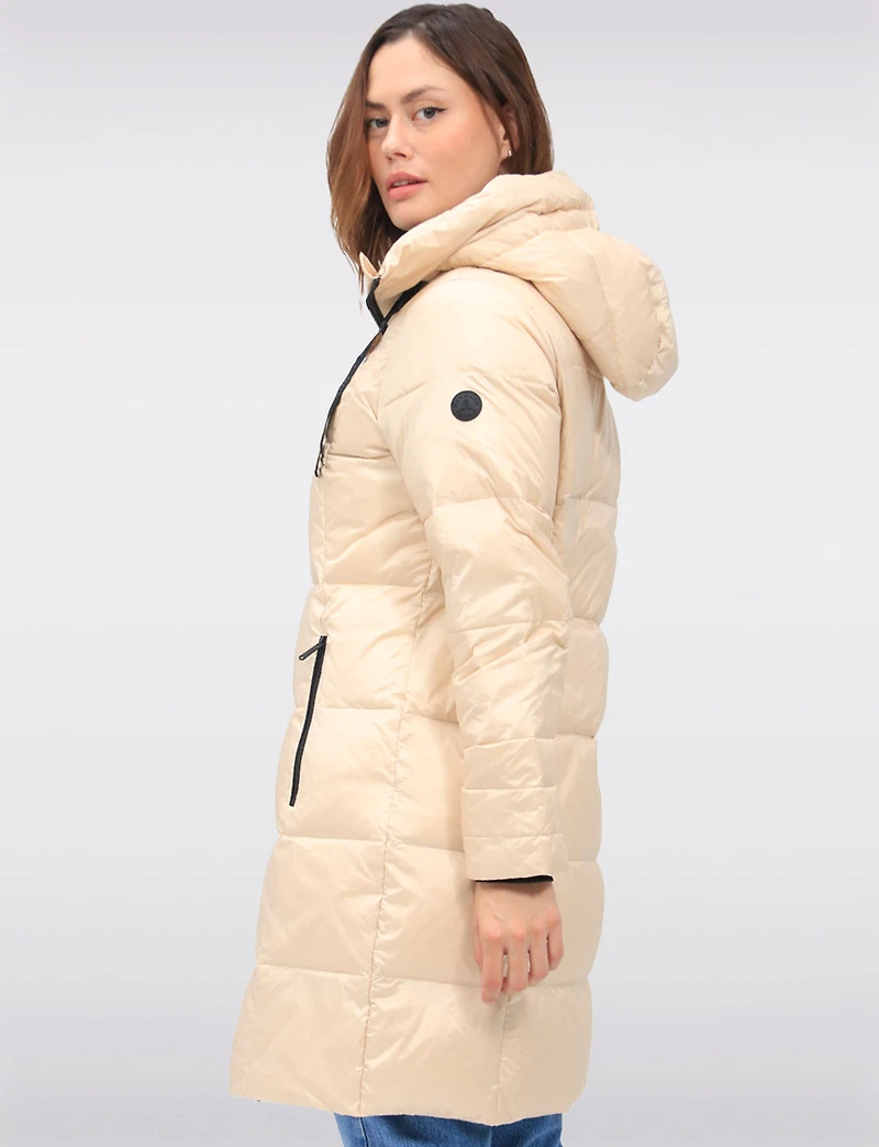 Lightweight Down Puffer Jacket with Zip-Up Front & Attached Hood by Normann