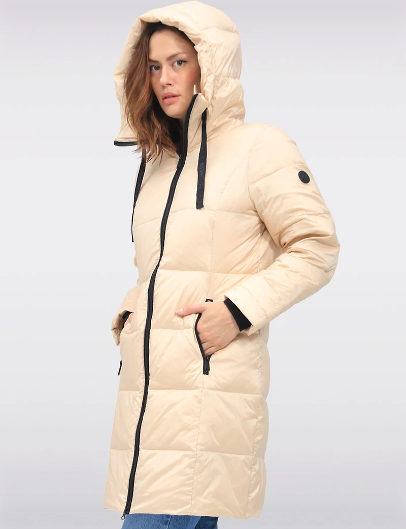 Lightweight Down Puffer Jacket with Zip-Up Front & Attached Hood by Normann