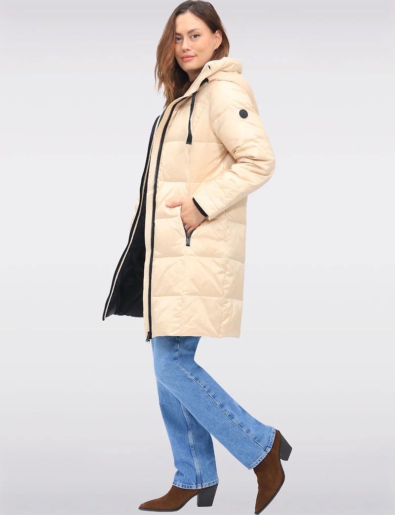 Lightweight Down Puffer Jacket with Zip-Up Front & Attached Hood by Normann