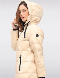 Lightweight Down Puffer Jacket with Zip-Up Front & Attached Hood by Normann