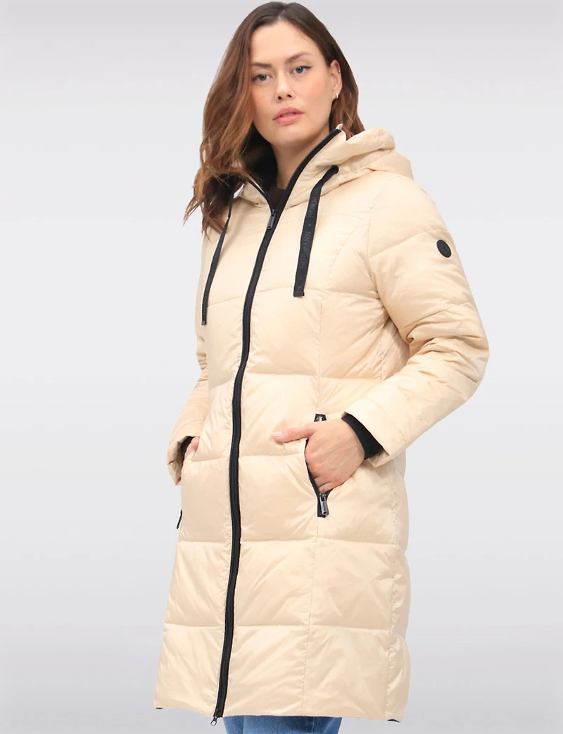 Lightweight Down Puffer Jacket with Zip-Up Front & Attached Hood by Normann