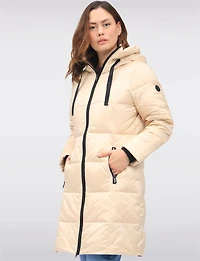 Lightweight Down Puffer Jacket with Zip-Up Front & Attached Hood by Normann