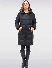 Lightweight Down Puffer Jacket with Zip-Up Front & Attached Hood by Normann
