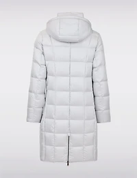 Sleek Down Quilted Coat with Detachable Hood and Black Trim Detail by Normann