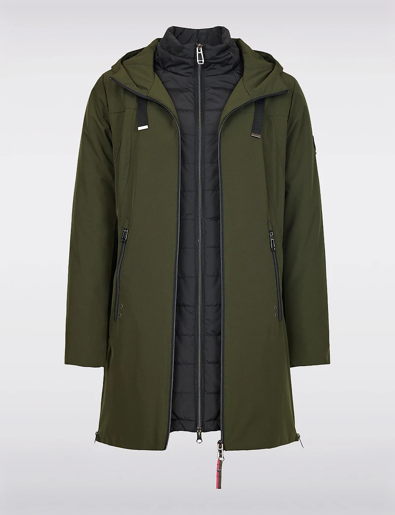 4-in-1 Hooded Coat - Removable Inner Puffer & Zip-Off Sleeves by Frandsen