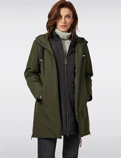 4-in-1 Hooded Coat - Removable Inner Puffer & Zip-Off Sleeves by Frandsen