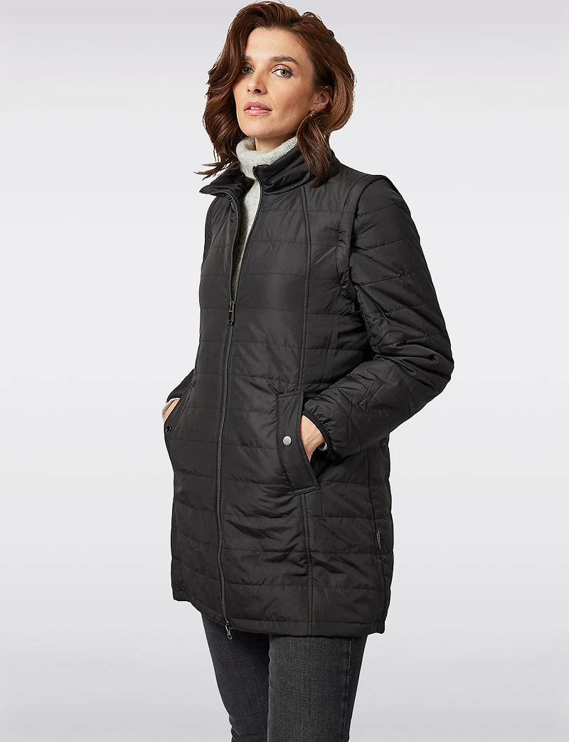 4-in-1 Hooded Coat Inner Removable Puffer & Zip-off Sleeves for Vest by Frandsen