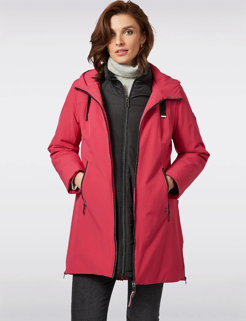 4-in-1 Hooded Coat Inner Removable Puffer & Zip-off Sleeves for Vest by Frandsen