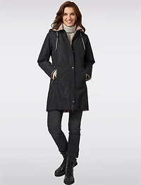 Reversible Smooth & Quilt Hood Rain Resistant Drawstring Waist Coat by Frandsen