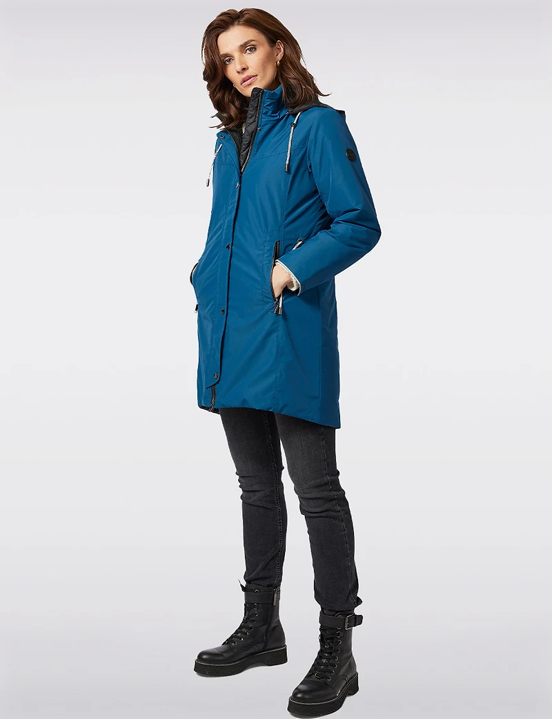 Reversible Hooded Rain-Resistant Parka - Quilted & Matte Finishes by Frandsen