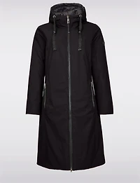 Versatile Reversible Smooth to Quilt Hooded Rain Resistant Coat by Frandsen