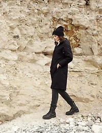 Versatile Reversible Smooth to Quilt Hooded Rain Resistant Coat by Frandsen