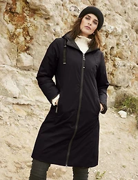 Versatile Reversible Smooth to Quilt Hooded Rain Resistant Coat by Frandsen