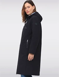 Versatile Reversible Smooth to Quilt Hooded Rain Resistant Coat by Frandsen