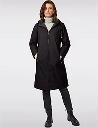Versatile Reversible Smooth to Quilt Hooded Rain Resistant Coat by Frandsen