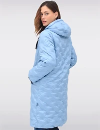 Versatile Reversible Smooth to Quilt Hooded Rain Resistant Coat by Frandsen