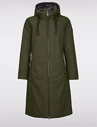 Versatile Reversible Smooth to Quilt Hooded Rain Resistant Coat by Frandsen