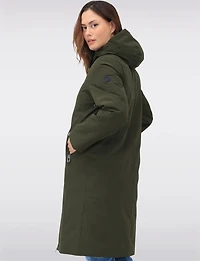Versatile Reversible Smooth to Quilt Hooded Rain Resistant Coat by Frandsen