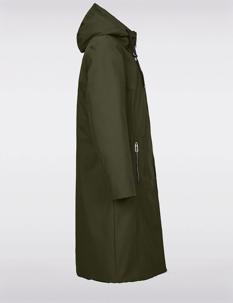 Versatile Reversible Smooth to Quilt Hooded Rain Resistant Coat by Frandsen