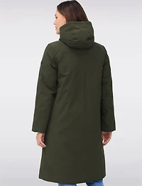 Versatile Reversible Smooth to Quilt Hooded Rain Resistant Coat by Frandsen