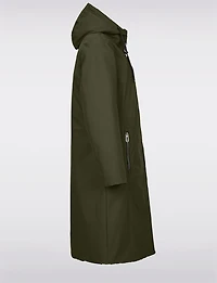 Versatile Reversible Smooth to Quilt Hooded Rain Resistant Coat by Frandsen