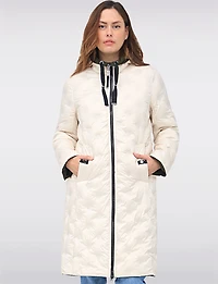 Versatile Reversible Smooth to Quilt Hooded Rain Resistant Coat by Frandsen