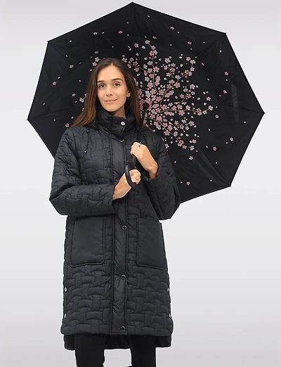 Quilted Water-Repellent Jacket with Detachable Hood and Side Slits by Frandsen