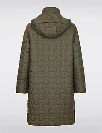 Quilted Water-Repellent Jacket with Detachable Hood and Side Slits by Frandsen