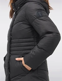 Vegan Quilted Puffer Jacket with Attached Hood & Adjustable Waist by Point Zero