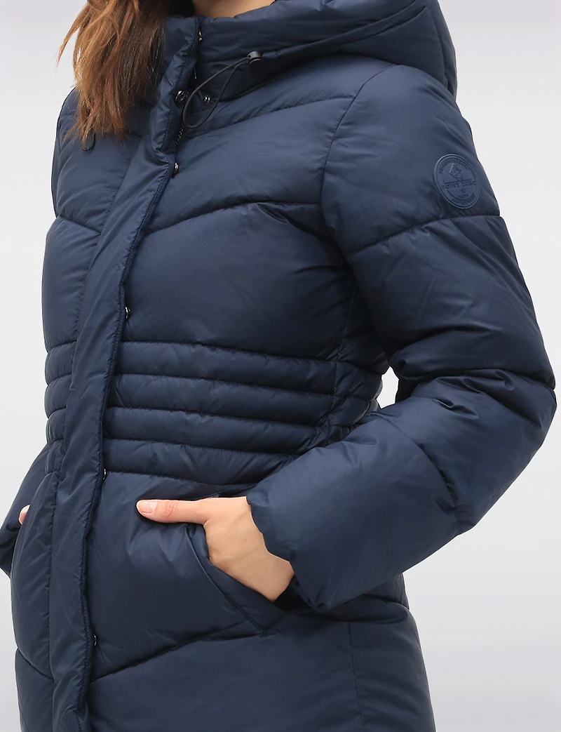 Vegan Quilted Puffer Jacket with Attached Hood & Adjustable Waist by Point Zero