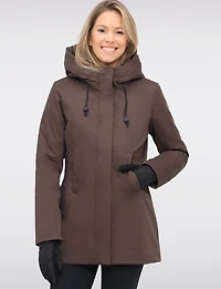 Vegan Smooth Cinchable Waist Parka Jacket Eco-Down Quilt Lining by Point Zero