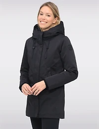 Vegan Smooth Cinchable Waist Parka Jacket Eco-Down Quilt Lining by Point Zero