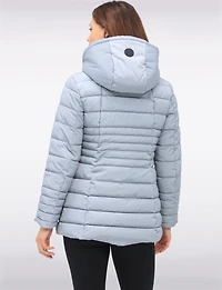 Vegan Polyloft® High-Collar Short Puffer Coat with Detachable Hood by Snoboll